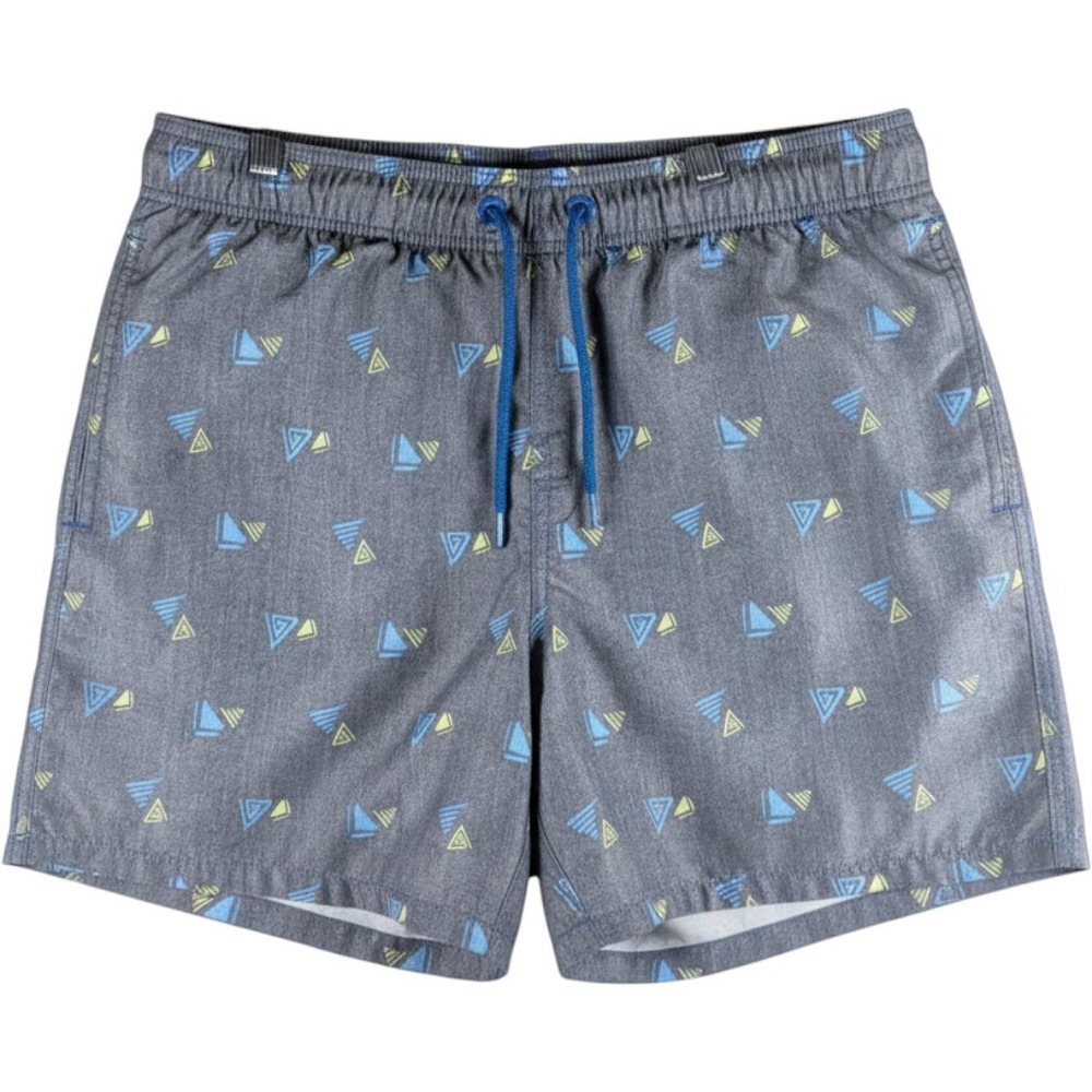 Hollister Mens Swim Trunks Geometric Sailboat Board Shorts Gray Blue L